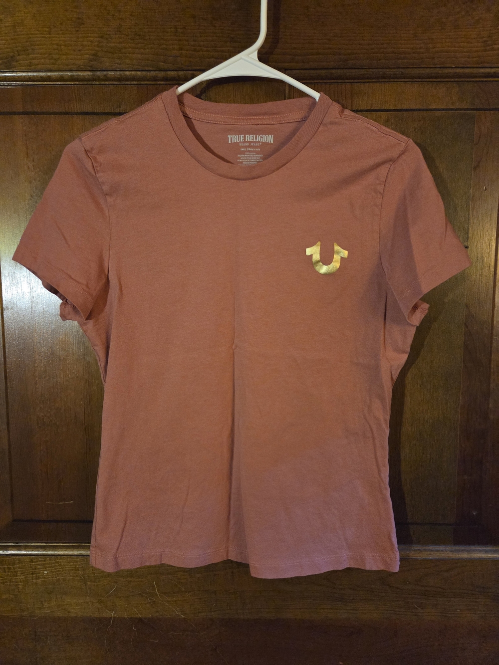 True Religion Women’s Pink Crewneck Logo T-Shirt